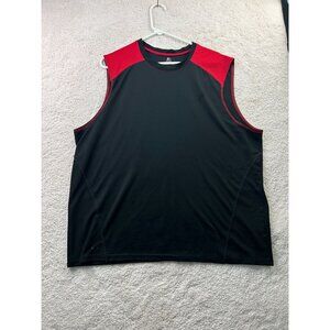 Mens Black & Red Sleeveless Athletic Shirt XL 46-48 100% Polyester Lightweight B